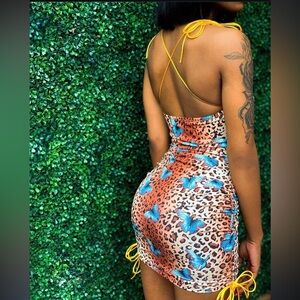 Butterfly cheetah dress